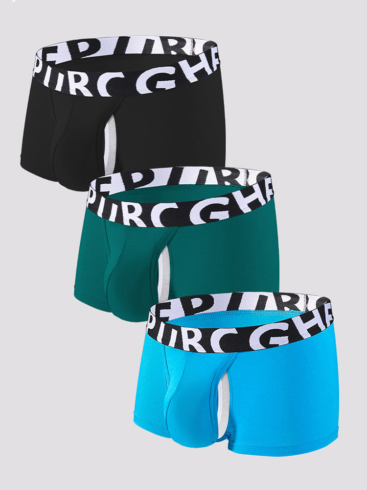 2 Pack Men's Separated Pouch Side Vent Design Trunks