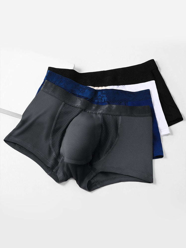 3 Pack Men's Breathable 3D Pouch Trunks