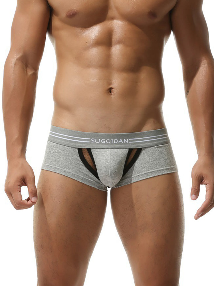 3 Pack Men's Sexy Cutout Trunks with Lift-up Pouch