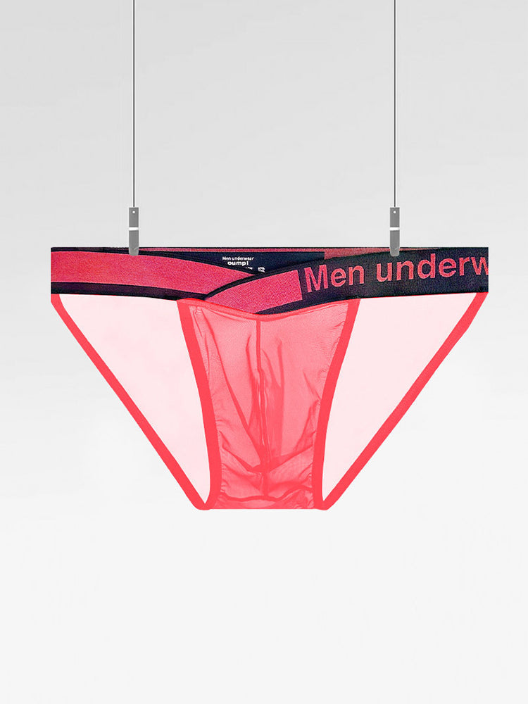 2 Pack Men's Large Pouch Semi-Transparent Sexy Bikini