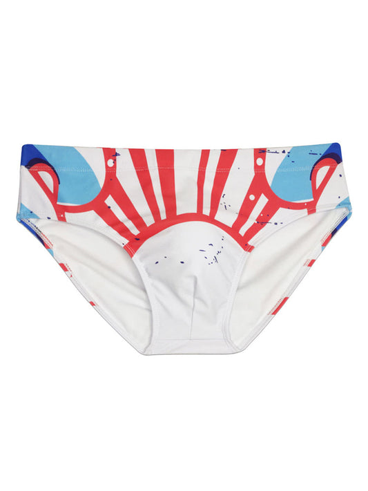 Men's Trendy Swim Beach Briefs with Built-in Cup