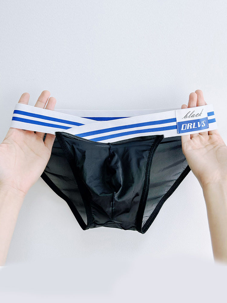 メンズセクシー半透明メッシュブリーフ2枚組