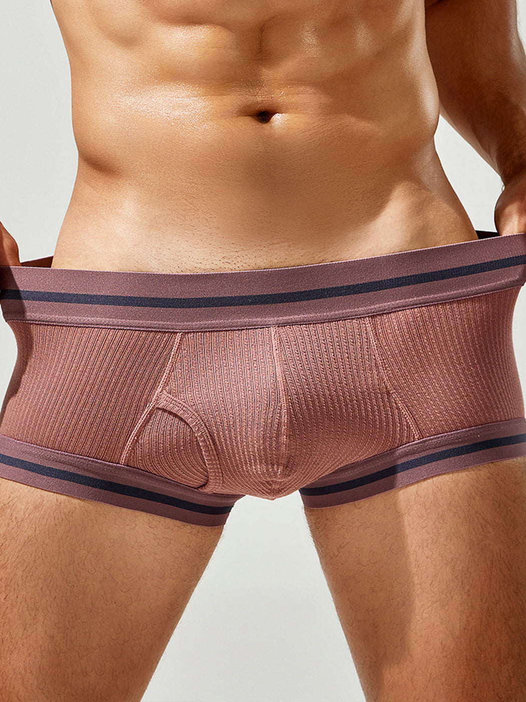 2 Pack Men's Spliced Color Trunks with Functional Fly