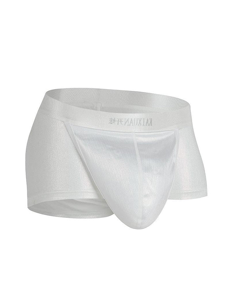 Men's Metallic Glossy Big Pouch Boxer with Fly