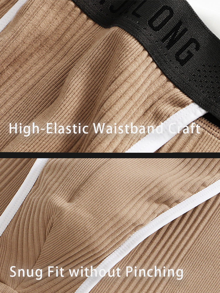 4 Pack Men's Solid Color Cotton Breathable Trendy Briefs