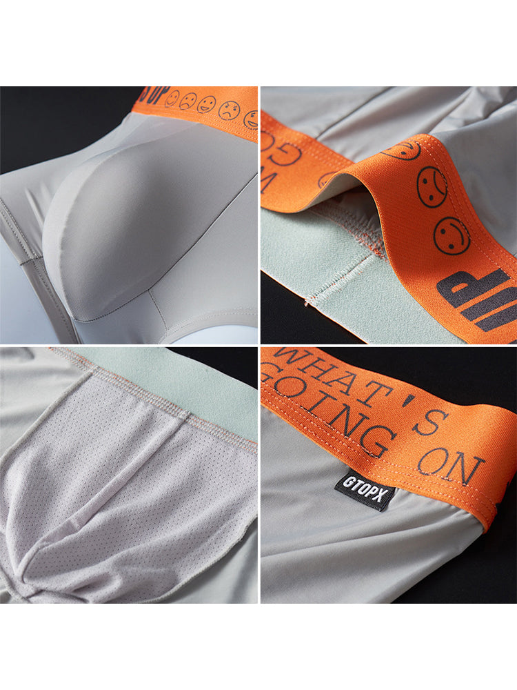 3-pack Men's Ice Silk Solid Color Breathable Briefs
