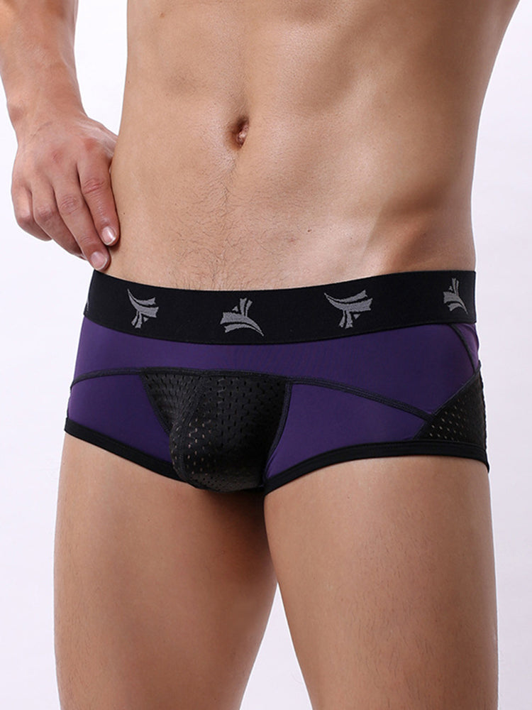 3 Pack Men's Nylon Mesh Breathable U-Pouch Trunks