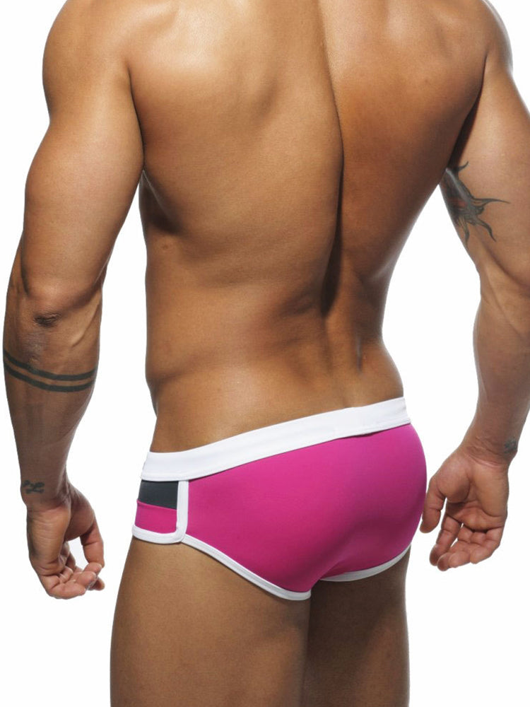 Men's Nautical Stripe Swim Briefs with Removable Pad
