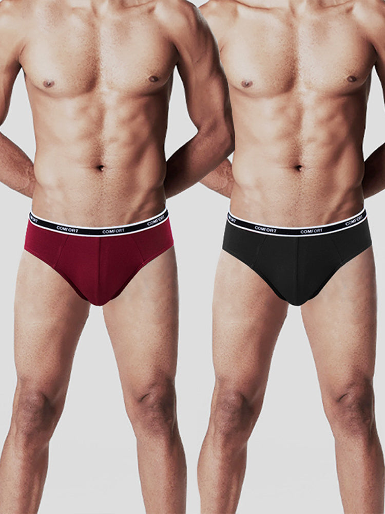 3 Pack Men's Soft and Breathable Solid Color Modal Briefs