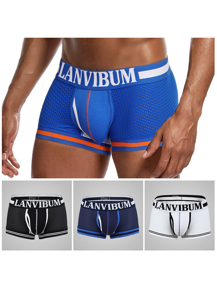 メンズ メッシュ 通気性 速乾 セクシー ナイロン トランクス 4枚組