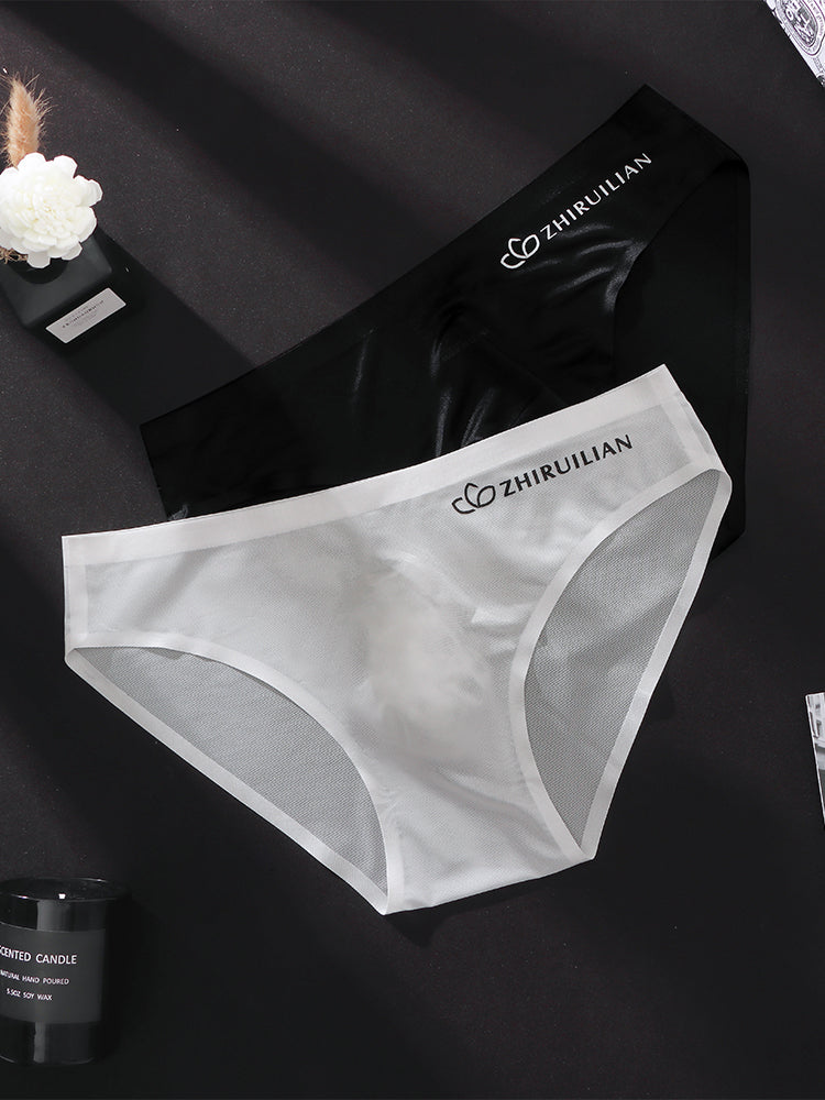 3 Pack Men's Ultra-Thin Seamless Ice Silk Cool-Touch Briefs
