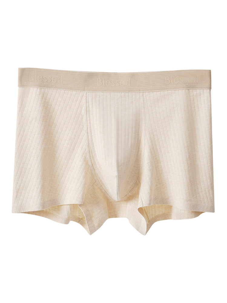 3 Pack Men's Cotton Breathable Antibacterial Quick-Dry U-Shaped Trunks