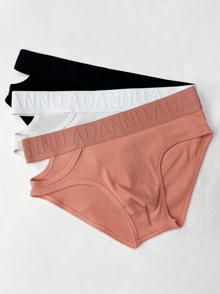 Men's Ribbed Cutout Stretch Cotton Briefs