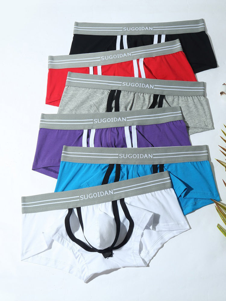 3 Pack Men's Sexy Cutout Trunks with Lift-up Pouch