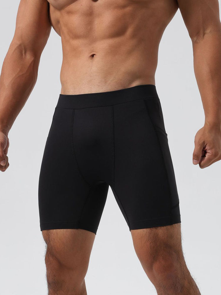 Men's Ultra-Stretch Sharkskin Ice Silk Compression Pants with Pocket