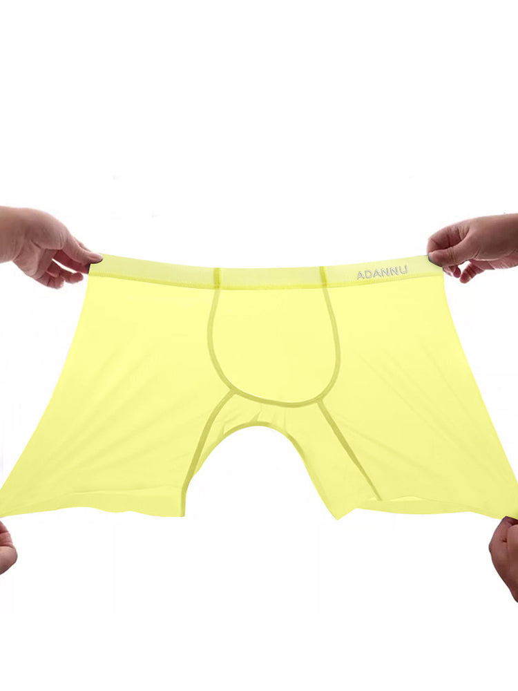 2 Pack Ultra-Thin Breathable Semi-Transparent Pouch Boxers Briefs & Midway Briefs