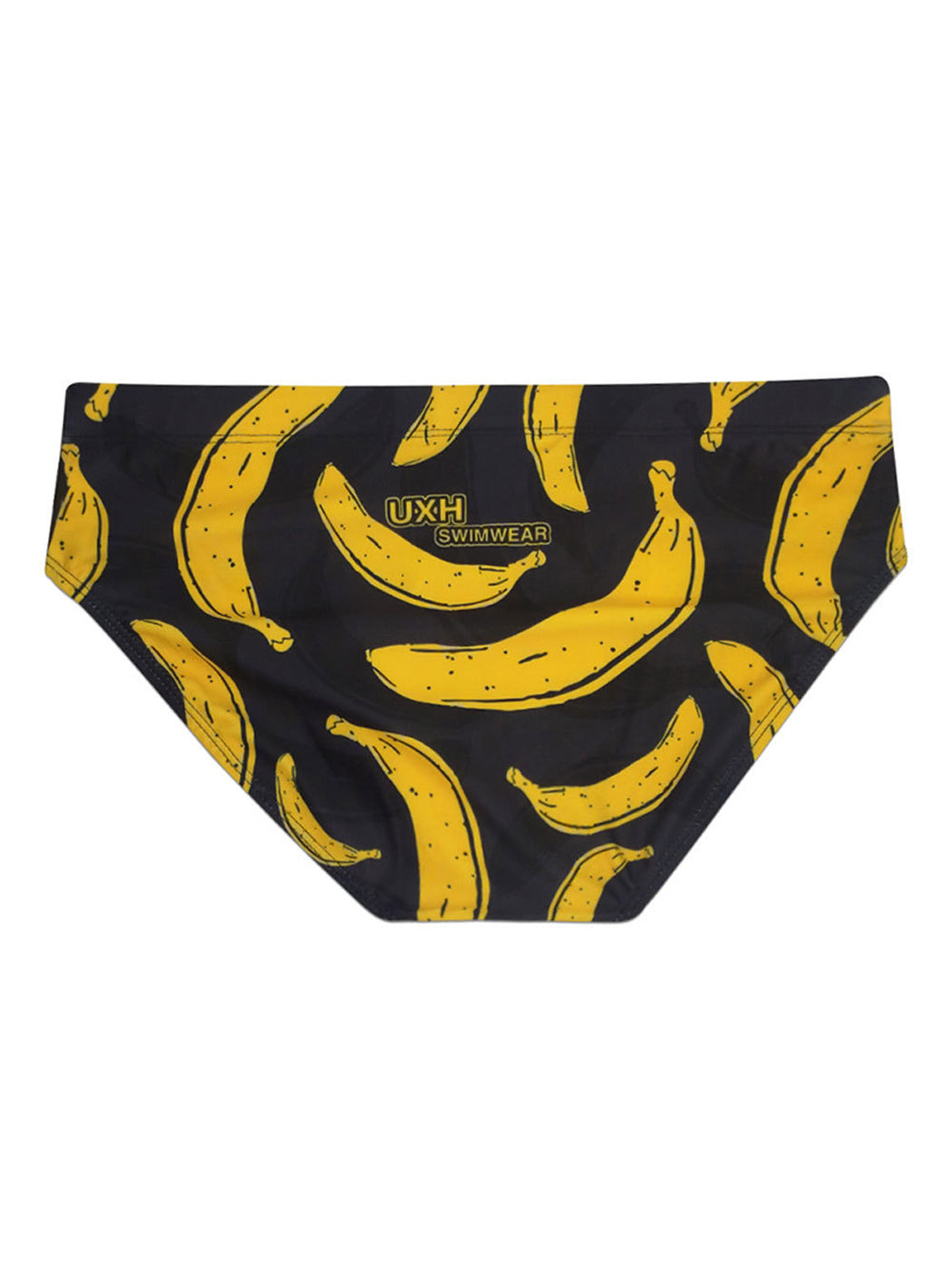 Men's Banana Print Swim Briefs with Removable Pad