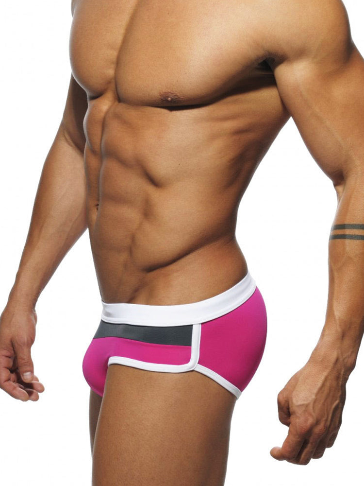 Men's Nautical Stripe Swim Briefs with Removable Pad