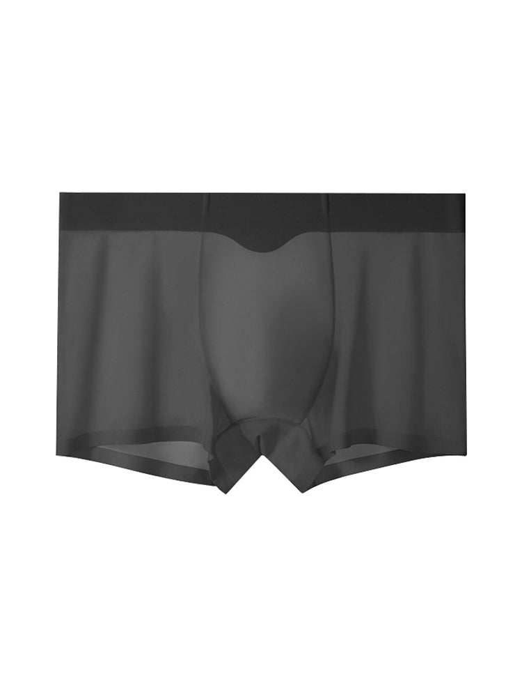 3-pack Men's Ice Silk Sexy 3D Stamped Pouch Boxer Briefs