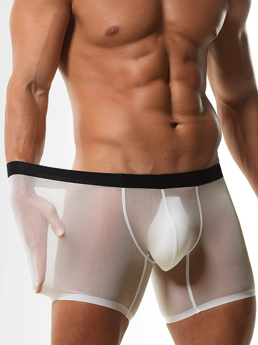 2 Pack Men's Breathable Athletic Mesh Boxer Briefs