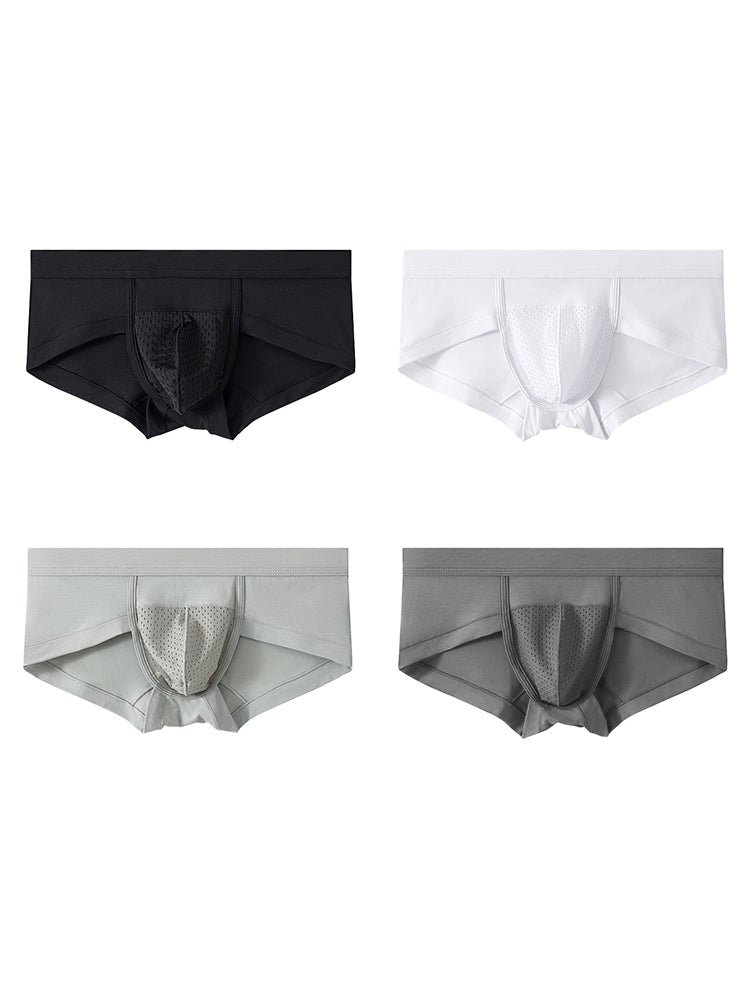 4 Pack Men's U Convex Mesh Pouch Briefs