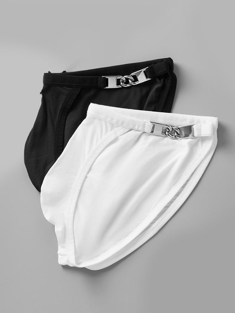 メンズ Uポーチ ローライズ メタルクラスプ 薄型ブリーフ 2枚組