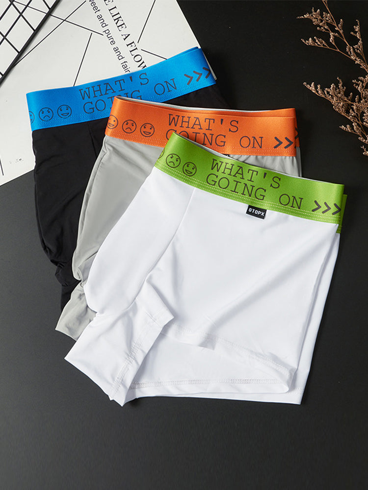 3-pack Men's Ice Silk Solid Color Breathable Briefs