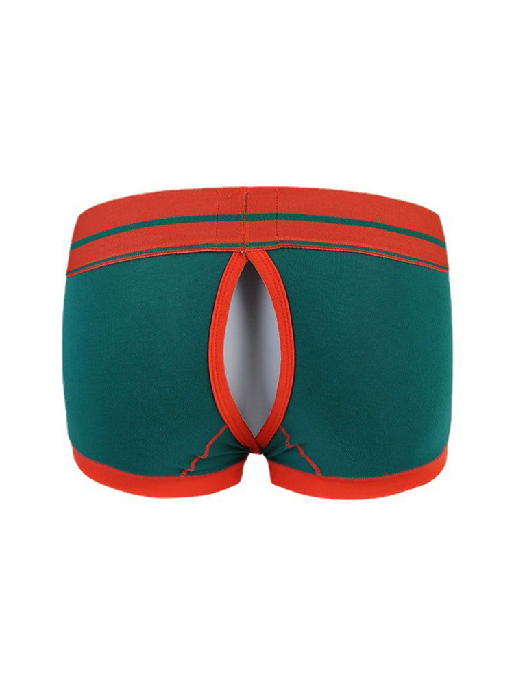2 Pack Men's Large Pouch Back Opening Sexy Trunks