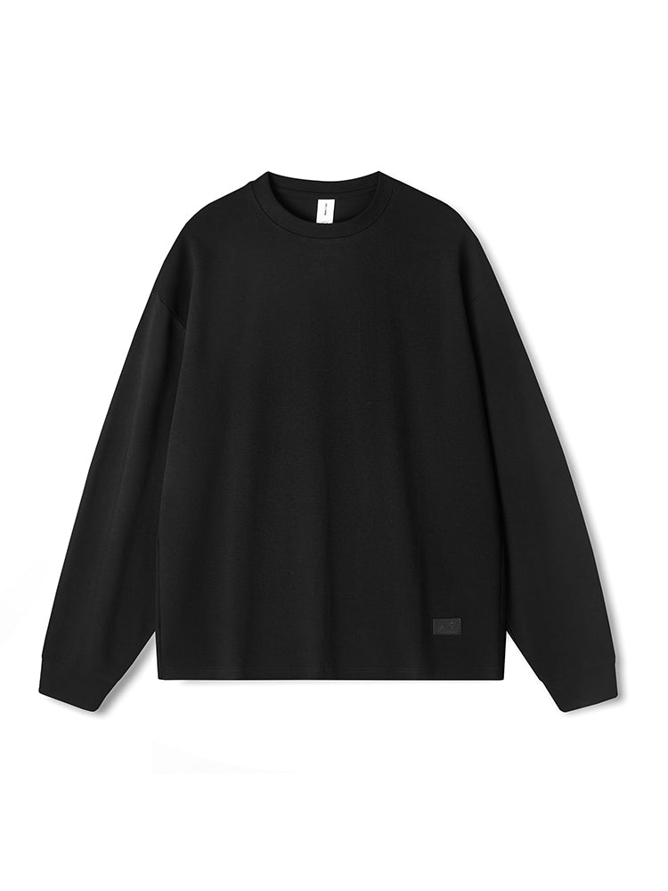 Versatile Long-Sleeve Crewneck Sweatshirt with Small Neckline