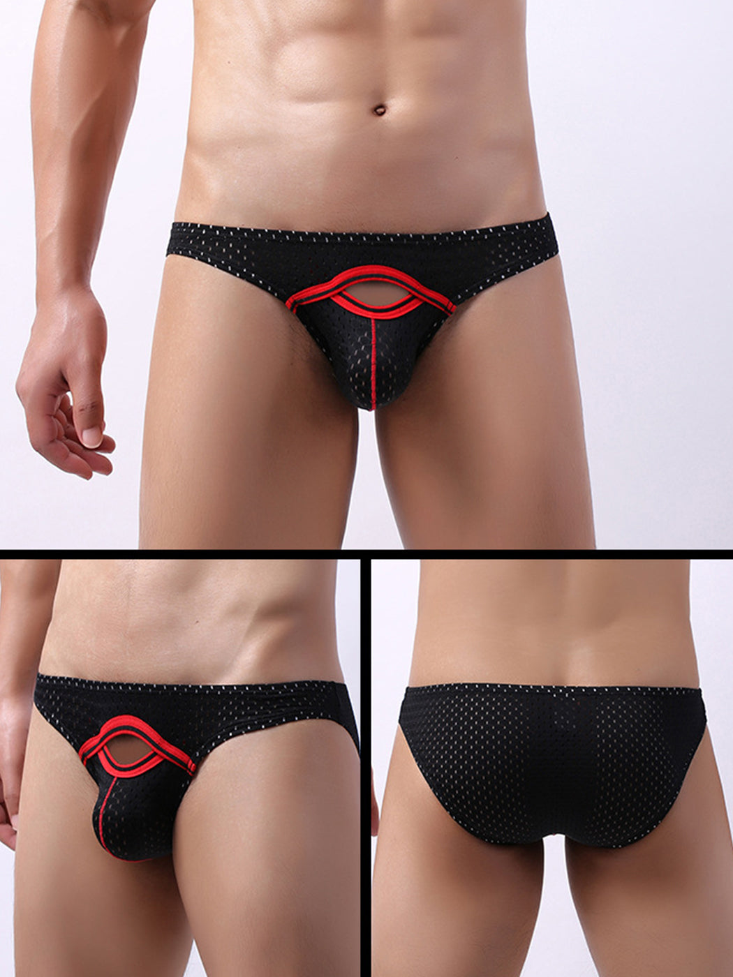 6 Pack Men's Sexy Hollow Out Bikinis
