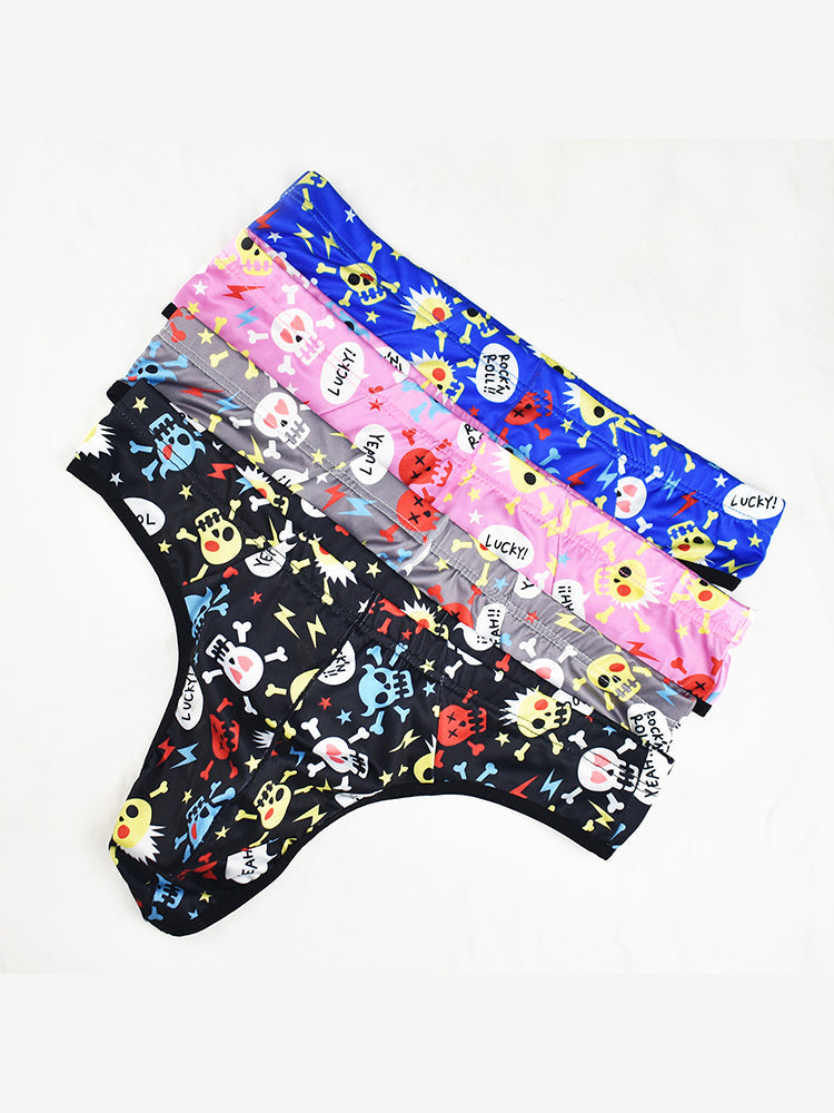 3-pack Men's Sexy Skull Low-rise Thong
