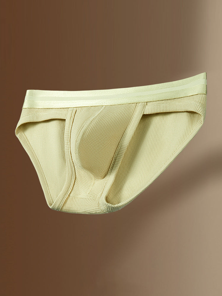 独立した内ポケット付きメンズワッフルコットンスプリットブリーフ2枚組