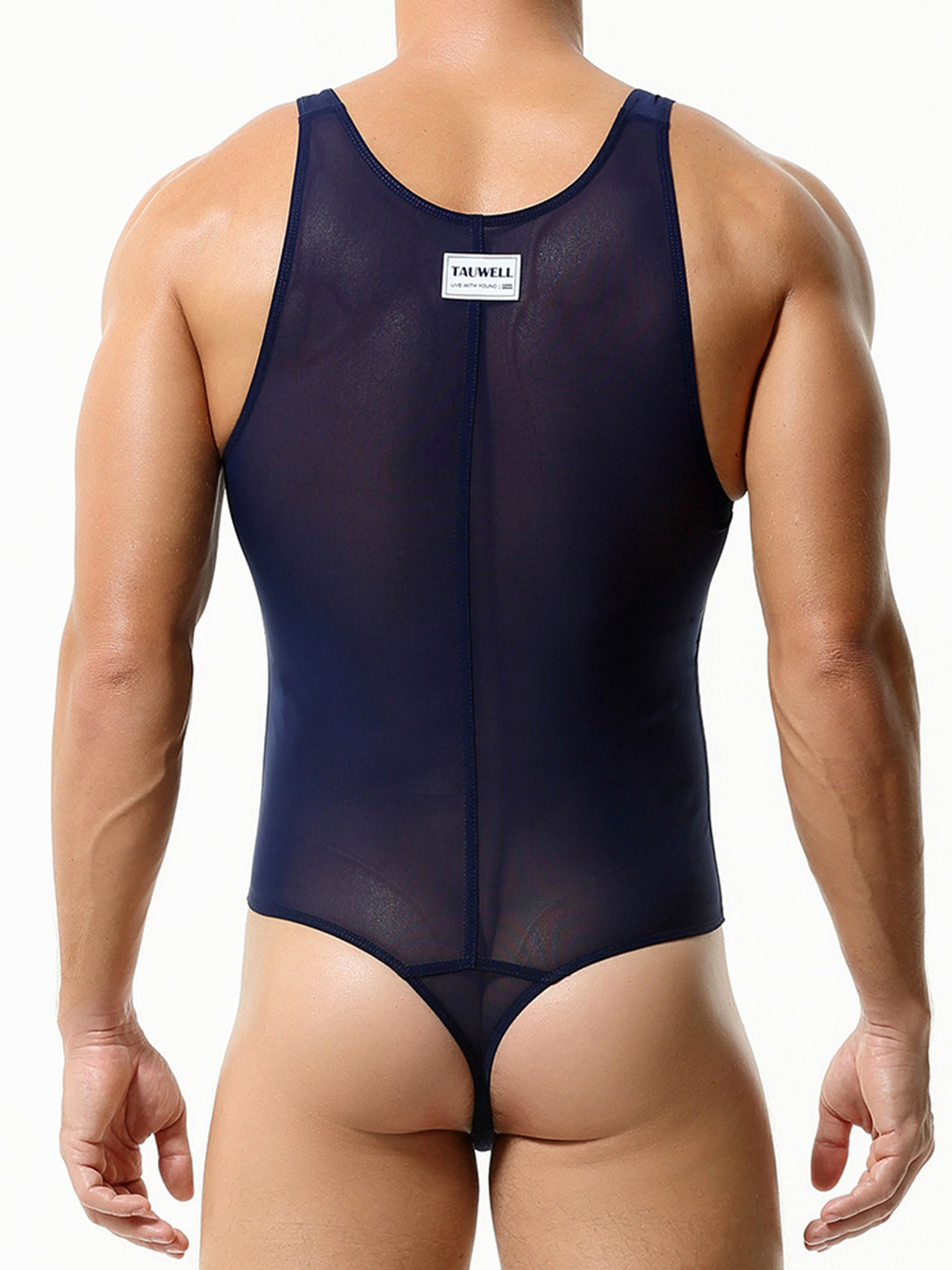 Men's Sexy Mesh Wrestling Singlet Bodysuit
