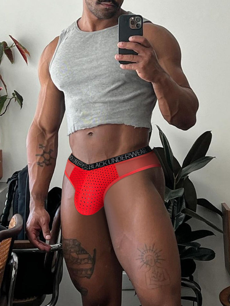 2-Pack Breathable Low Waist U-Convex Semi-Transparent Men's Briefs