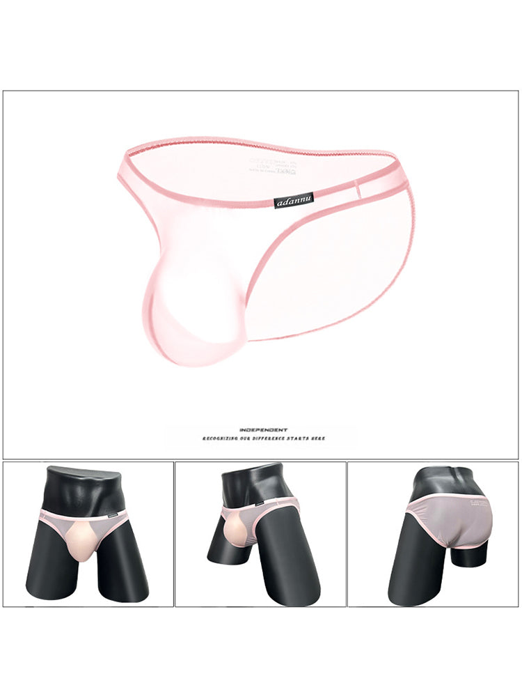 メンズ 3Dポーチ シアー アイスシルク ブリーフ