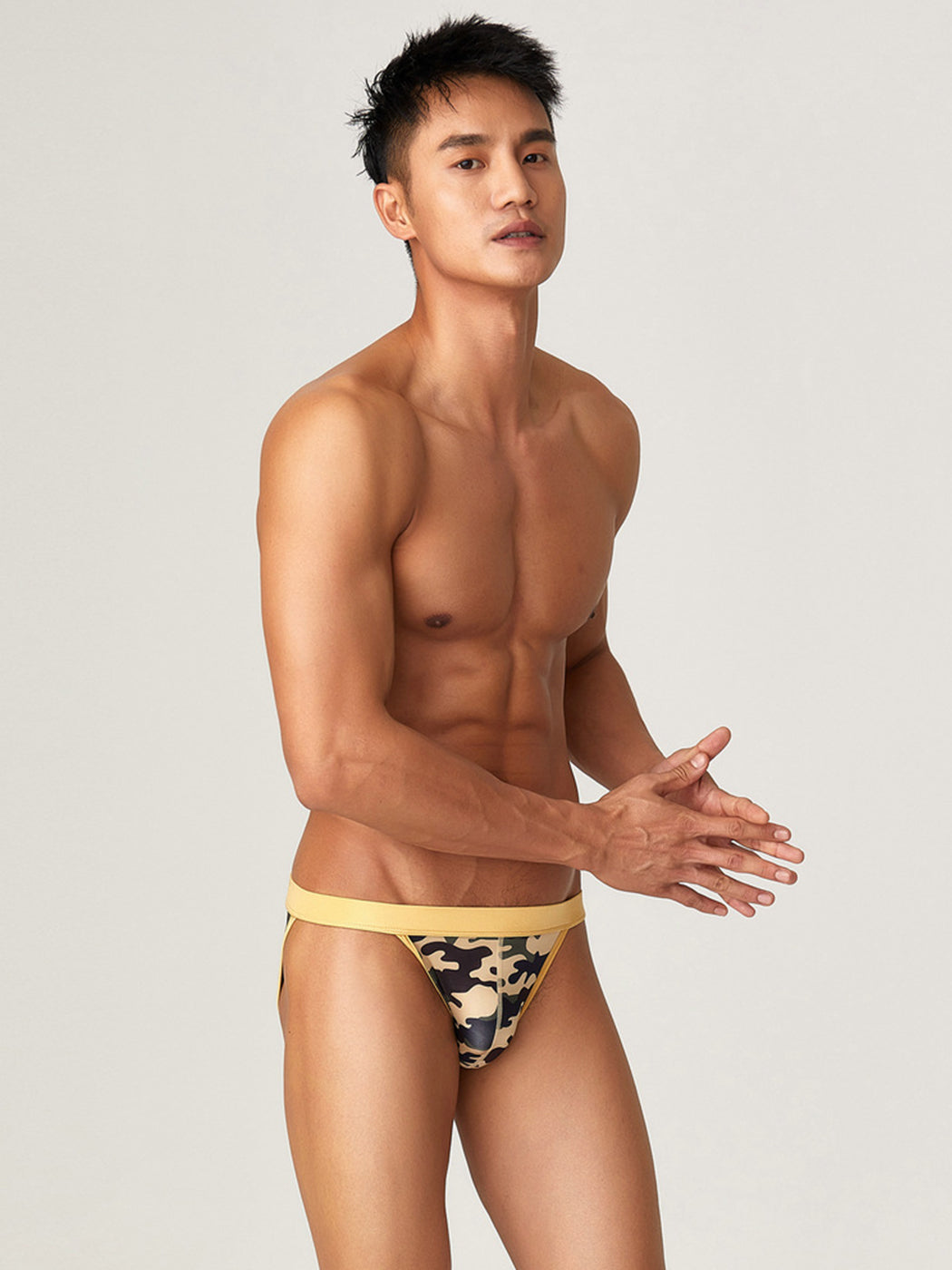 Men's Sexy Large Pouch Camo Print Bikini