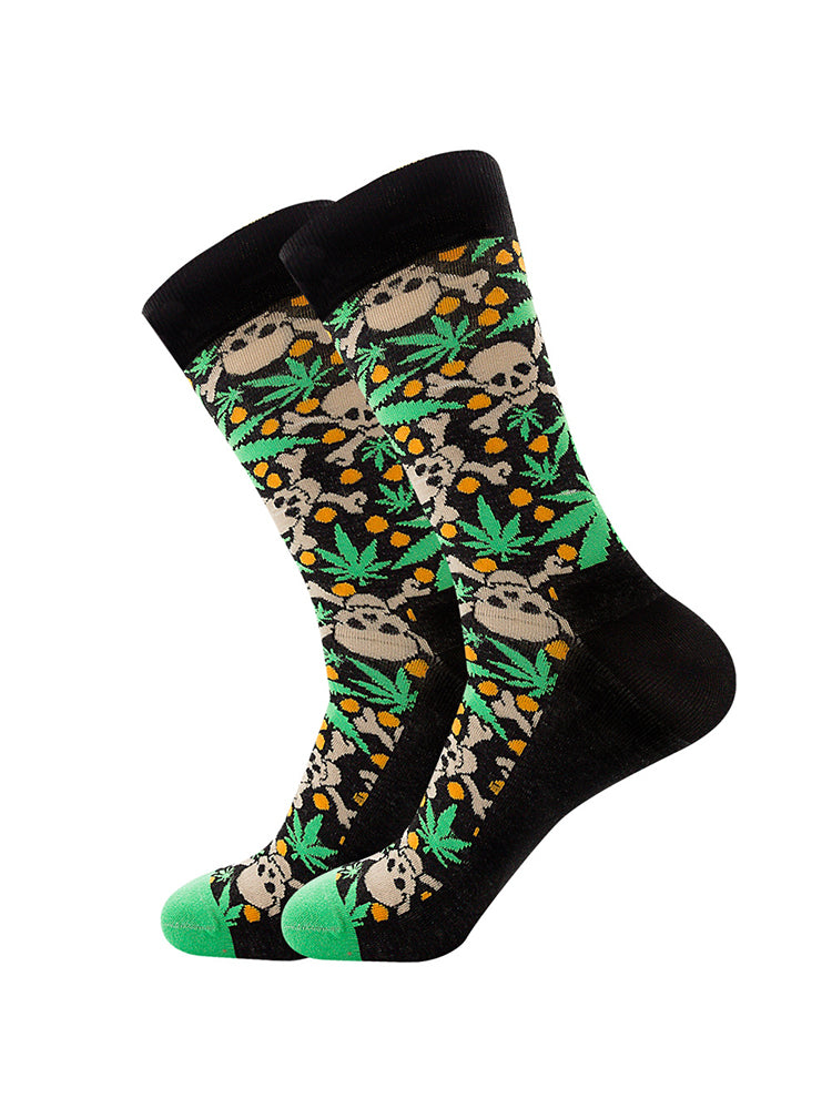 5 Pairs Halloween Skeleton. Alien. Pumpkin Monster Crew Socks