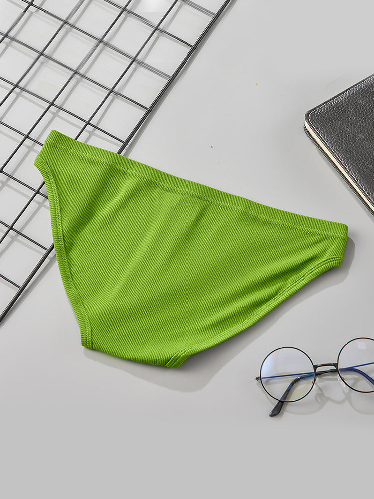 2 Pack Men's Solid Color Low Rise Sweat-Absorbent Large U-Shaped Small Pocket Briefs