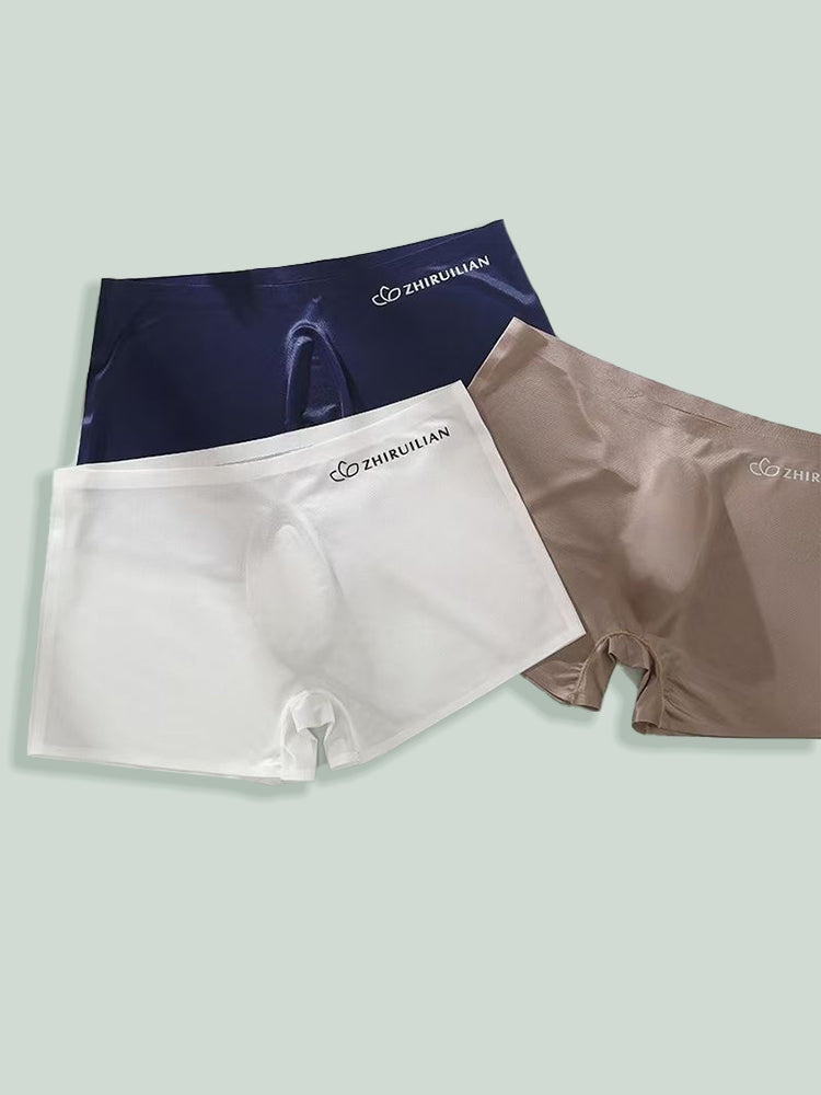 メンズ 半透明シームレス 3Dポケット ボクサーブリーフ 2枚組