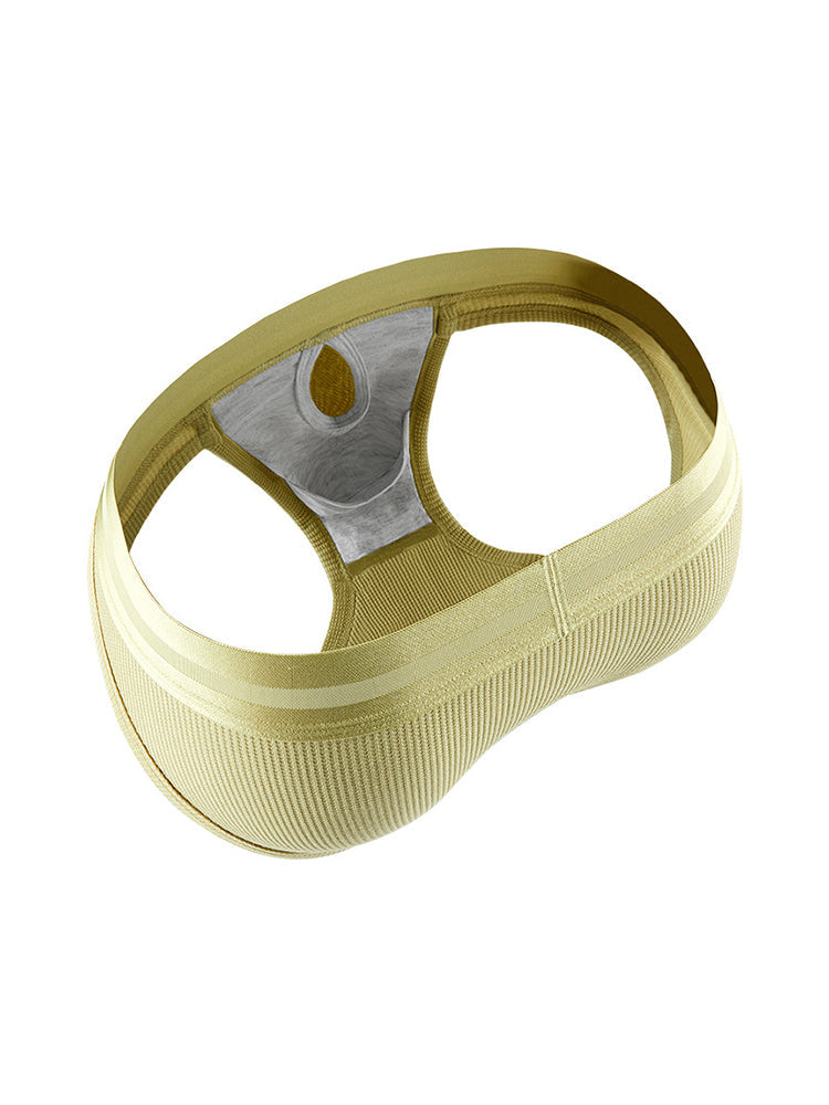 独立した内ポケット付きメンズワッフルコットンスプリットブリーフ2枚組