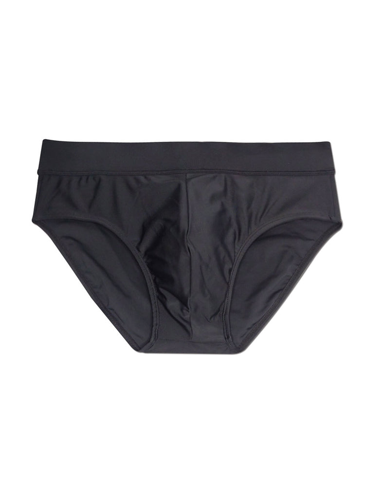 Men's Padded Solid Drawstring Swimsuit Bikini Briefs