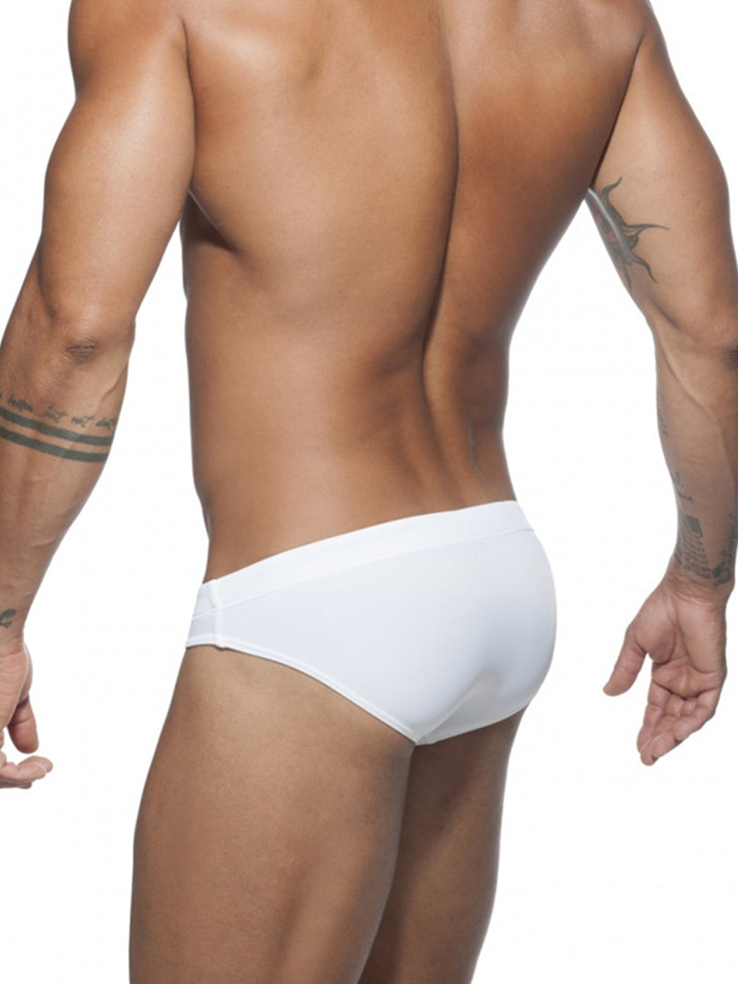 Men's Solid Color Swim Briefs with Removable Pad