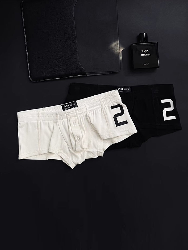 2-pack Men's Solid Color Comfortable Button-down Trunks