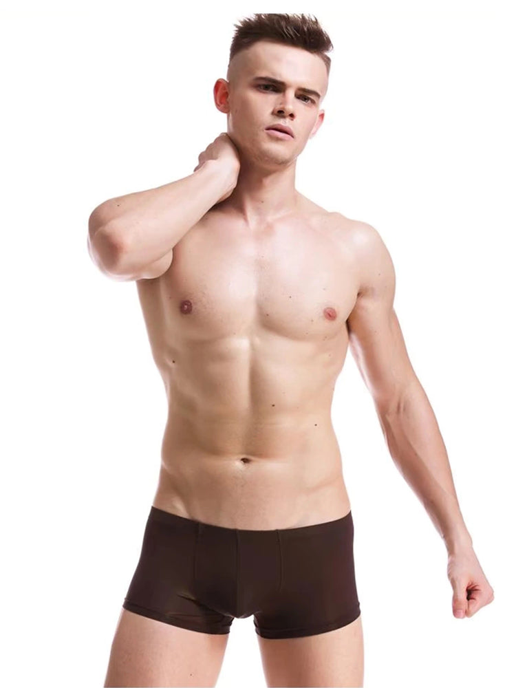 Thin Breathable Ice Silk U Convex Boxers for Men