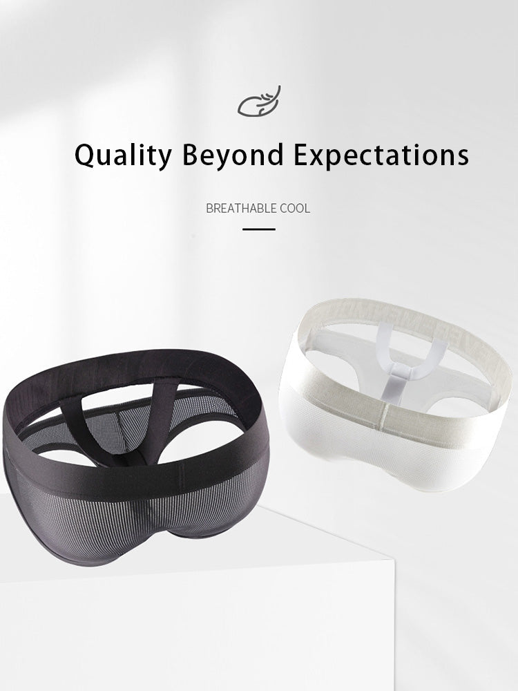 2 Pack Men's Mesh Breathable Multi-Functional Lifting Briefs