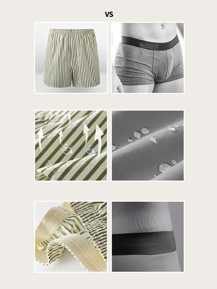 Men's Thin Loose Striped Arrow Pants Breathable Shorts Comfortable Casual Boxer Briefs