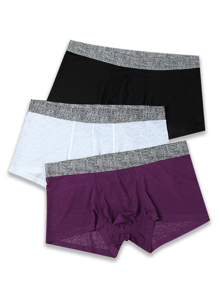 メンズ レース 通気性 吸汗速乾 トランクス 3枚組