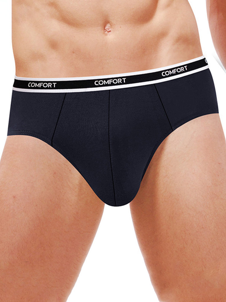 3 Pack Men's Soft and Breathable Solid Color Modal Briefs