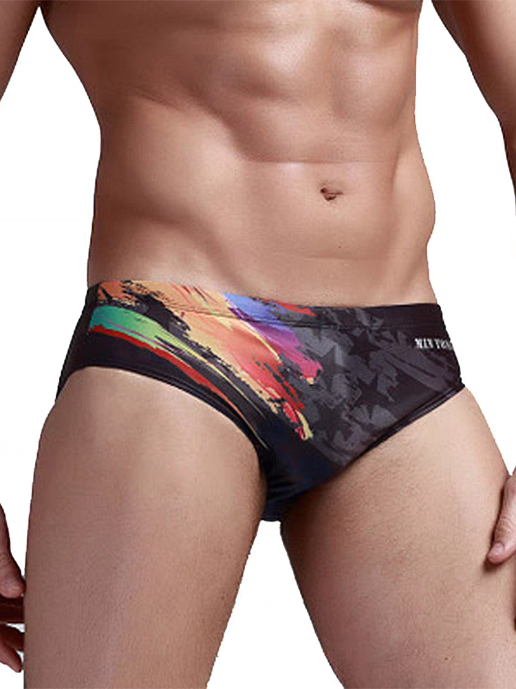 Men's Youth Training Fashion Print Swim Brief