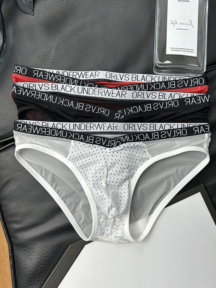 2-Pack Breathable Low Waist U-Convex Semi-Transparent Men's Briefs